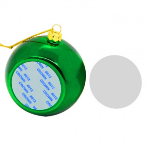 Шар елочный пластик зелёный (со вставкой для сублимации D51мм) D80мм (1/100)
