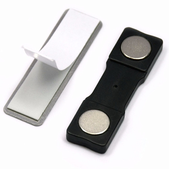 Магнитное крепление для бейджа 45х13мм (пластик, прямоугольник) (50/1000)