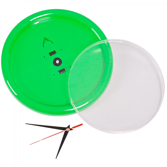 Часы круглые 290мм (вставка 240мм) (зеленые) (1/10)