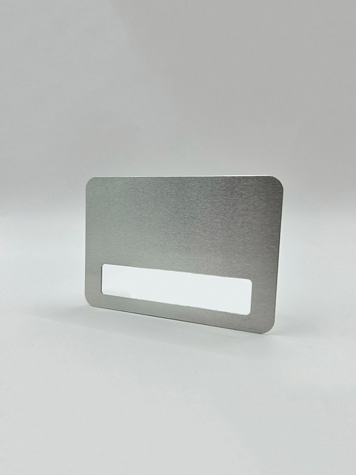 Бейдж 70х40мм с окном 60х12мм (серебро микрошлиф SU34), без крепления