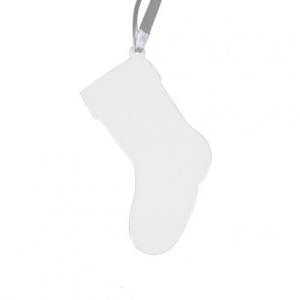 Подвеска-игрушка металл «Рождественский носок» лента в комплекте 120х68 (1)