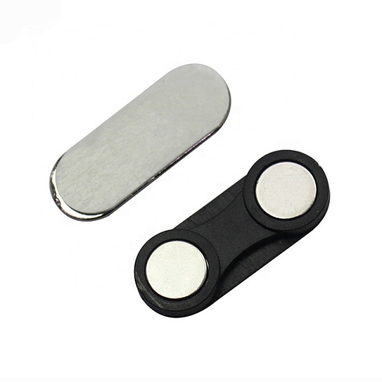 Магнитное крепление для бейджа 36х13мм (пластик, овал)  (135/1620)